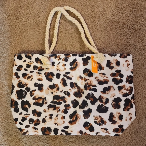 Canvas Cheetah Print tote bag NEW - Picture 3 of 3